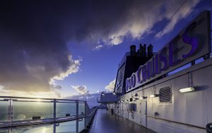 P&O Cruise Ship on the Sunset