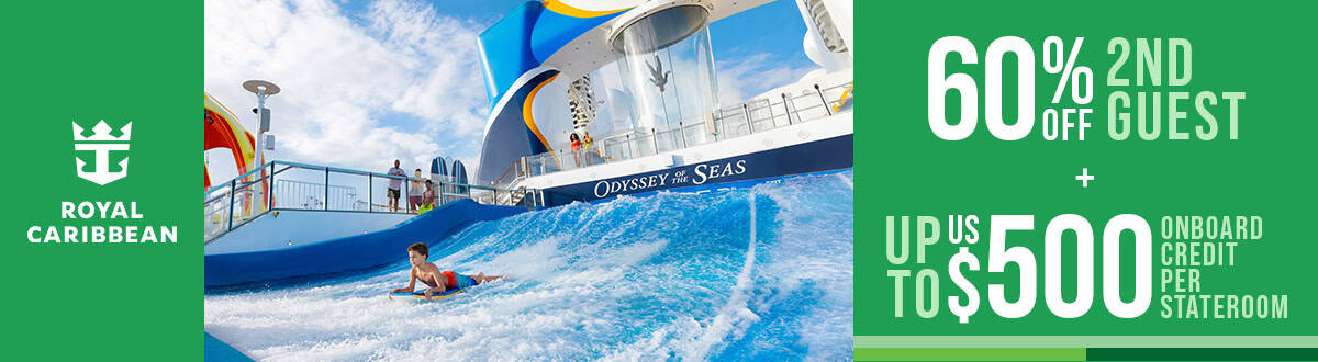 Royal Caribbean Up to 60% Off 2nd Guest + Up to US$500 Onboard Credit