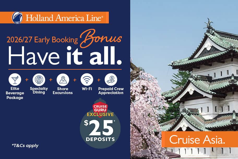 Holland America Early Booking Bonus Asia