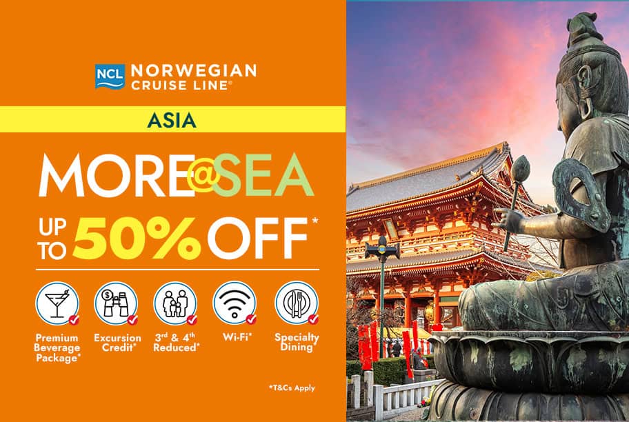Norwegian Cruise Line 50% Off Asia