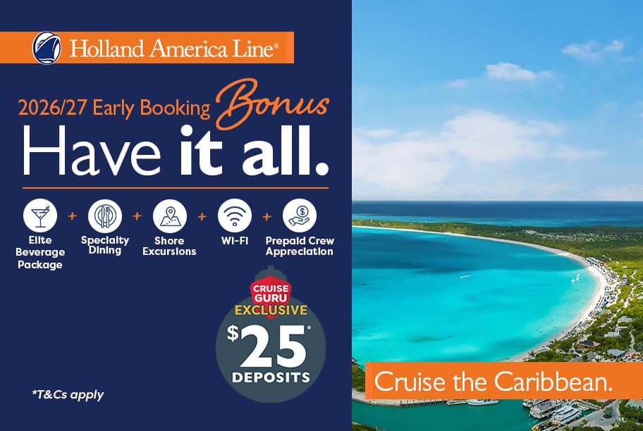 Holland America Early Booking Bonus Caribbean