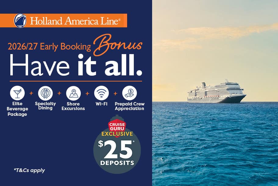 Holland America Early Booking Bonus