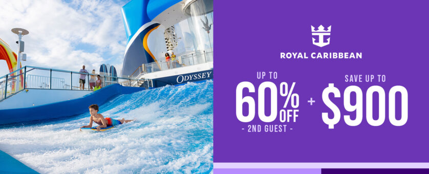 Royal Caribbean Sale Up to 60% Off 2nd Guest + Up to $900 Off Flash Sale