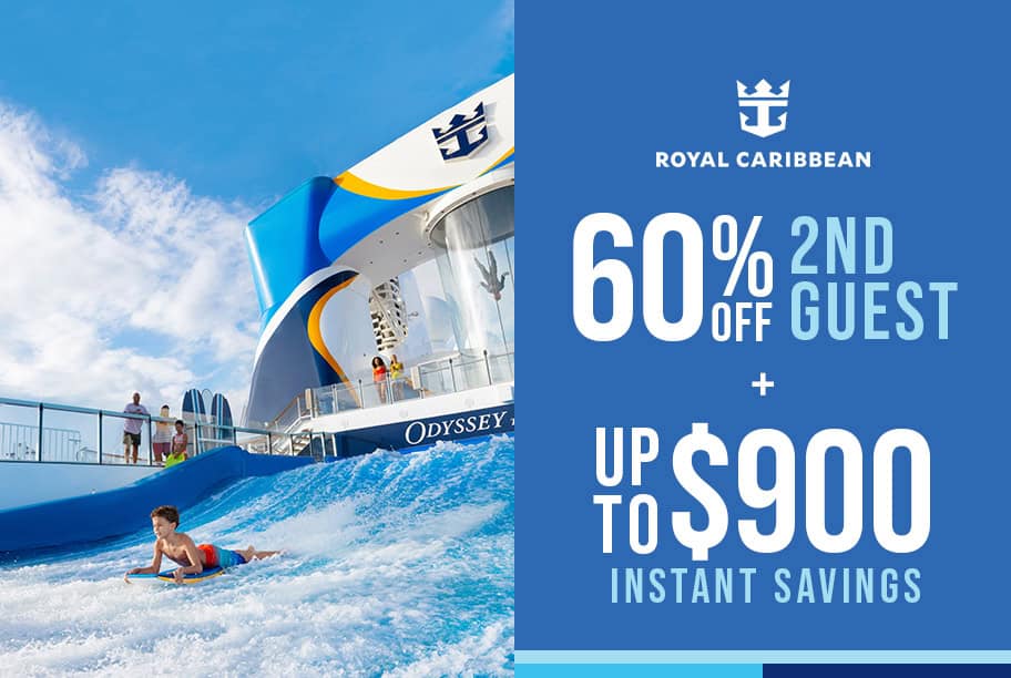 Royal Caribbean 60% off 2nd Guest + Up to $900 Off