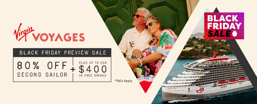 Virgin Voyages Up to 80% Off Second Sailor + Up to US$400 Bar Tab