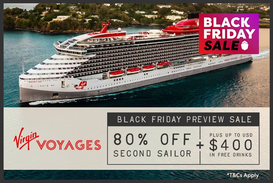 Virgin Voyages Up to 80% Off Second Sailor + Up to US$400 Bar Tab