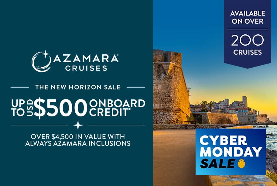 Azamara Limited Time Off - Up to US$500 Onboard Credit Black Friday
