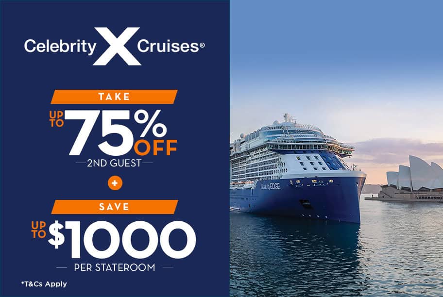 Celebrity Cruises - Up to 75% off 2nd Guest + Save Up to $1,000 per stateroom
