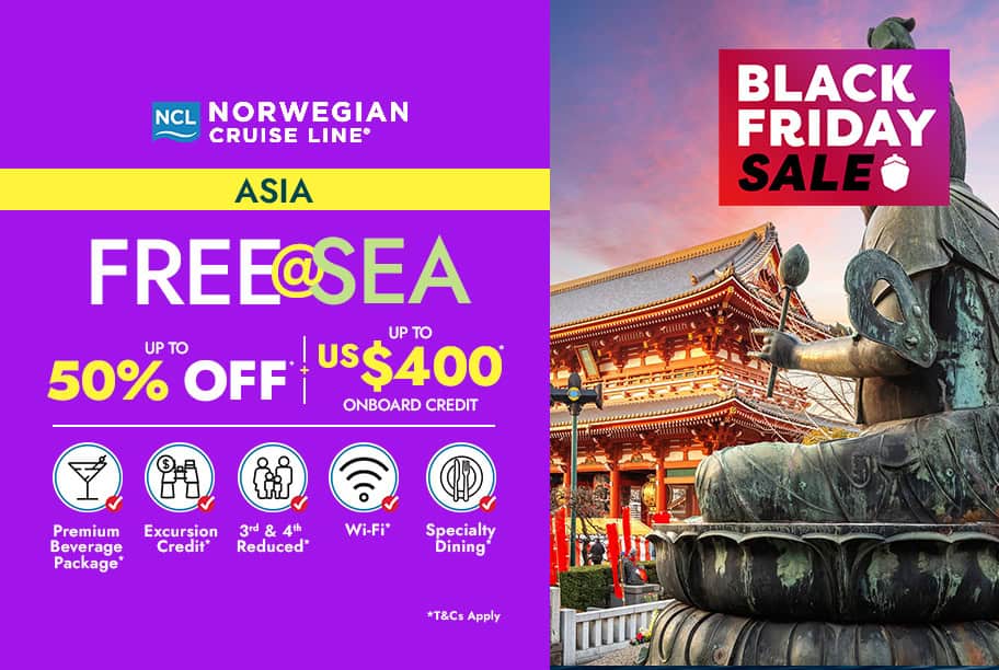 Norwegian Cruise Line - Save Up to 50% + Free @ Sea + Up to US$400 Onboard Credit