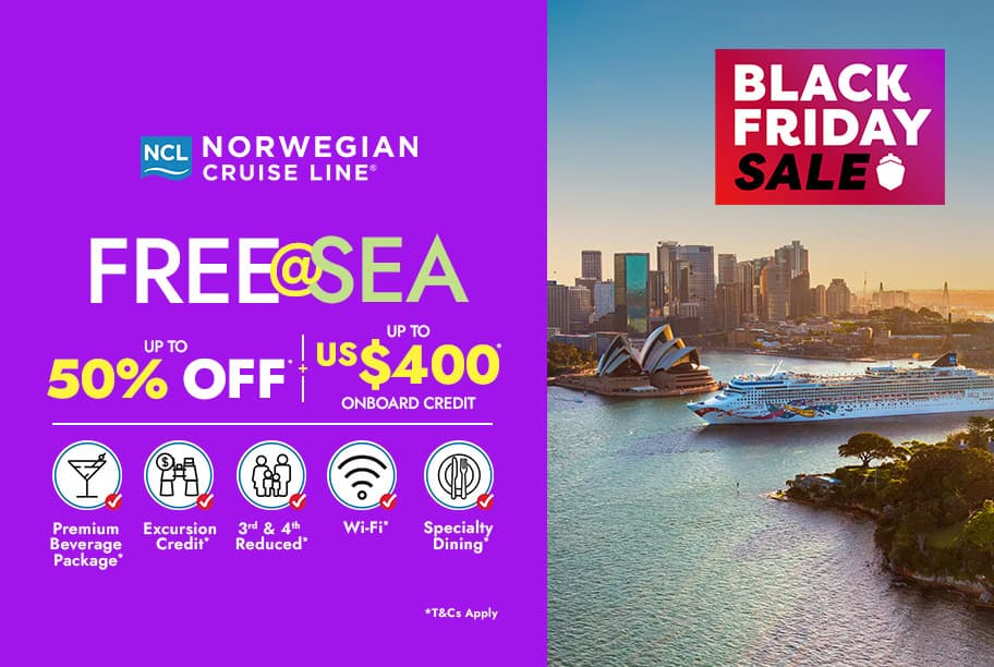 Norwegian Cruise Line - Save Up to 50% + Free @ Sea + Up to US$400 Onboard Credit