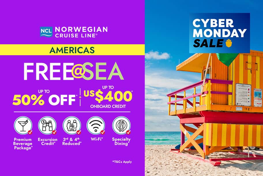 Norwegian Cruise Line - Save Up to 50% + Free @ Sea + Up to US$400 Onboard Credit