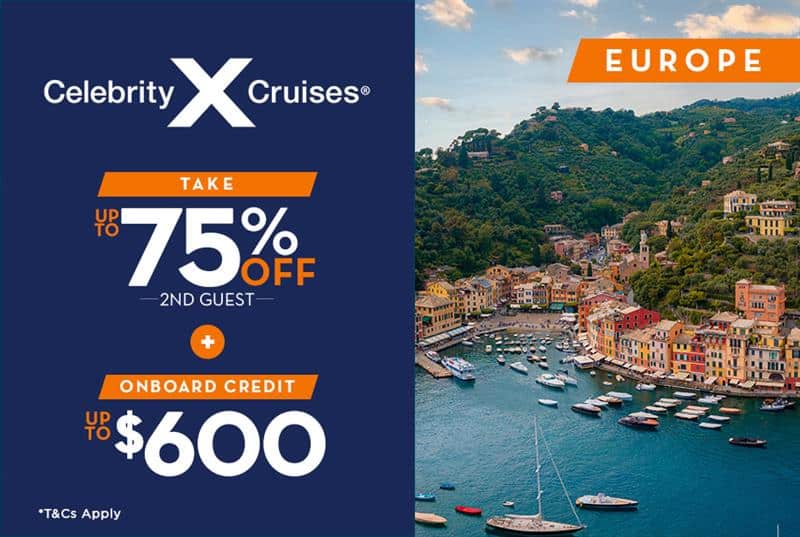 Celebrity - Save 75% + Up to $600 Onboard Credit