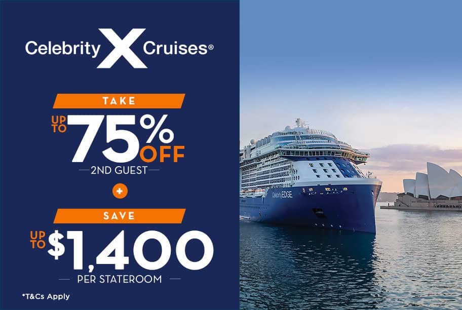 Celebrity Cruises - Save 75% off 2nd Guest + Up to $1,400 Off