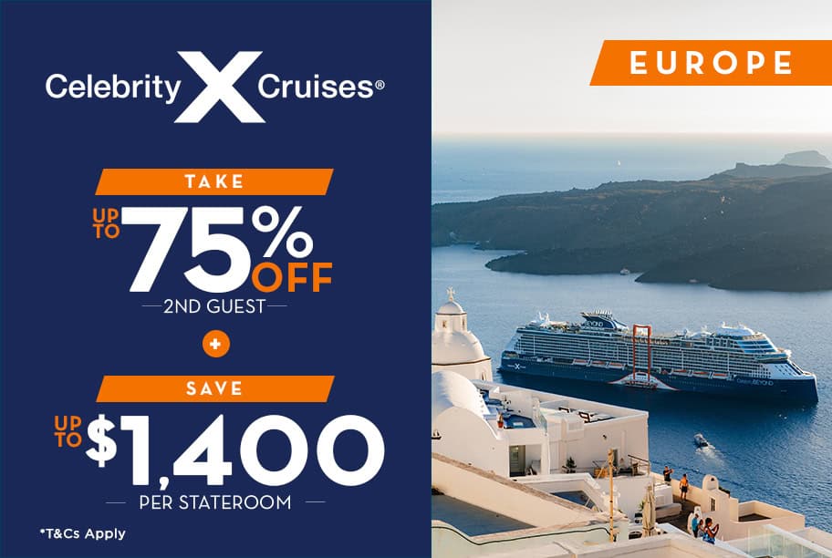 Celebrity Cruises - Save 75% off 2nd Guest + Up to $1,400 Off